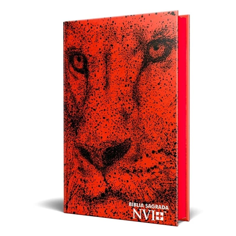 Bíblia NVI Slim Capa Dura Pontilhismo Vermelho - Bíblia Jovem Ultra Fina
