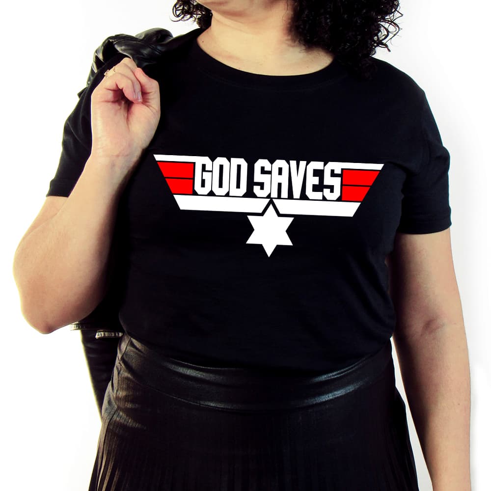 Moda Evangélica Camiseta Feminina Blusa God Saves Deus Salva Gospel Baby Look Moda Gospel