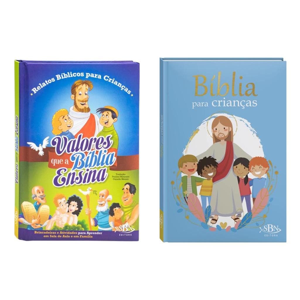 Kit 2 Bíblias- Valores que a Bíblia Ensina + Bíblia para crianças