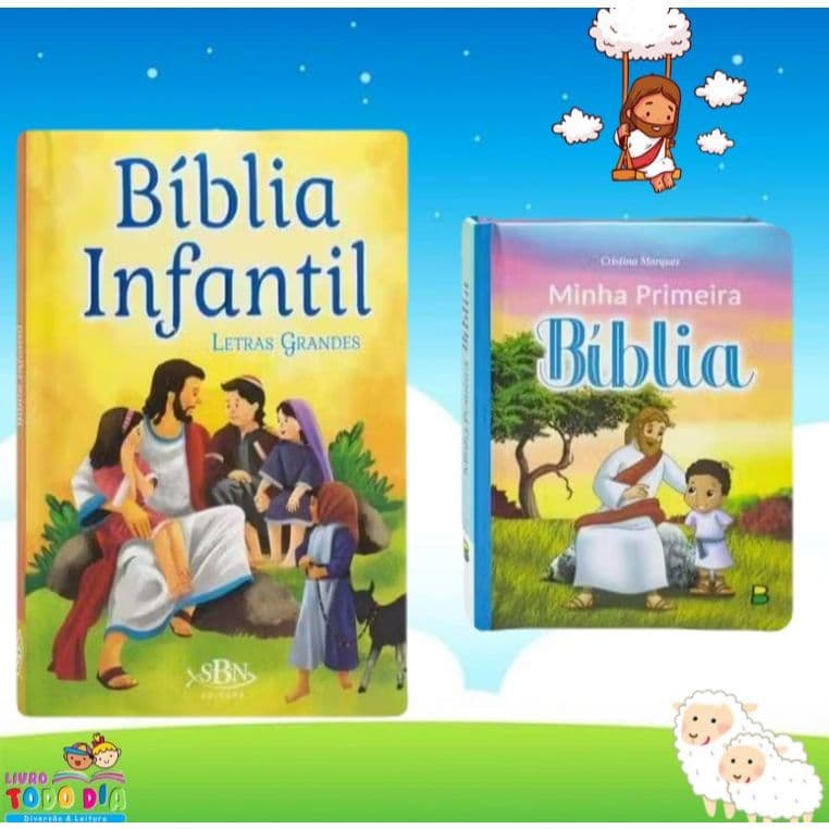 kit 2 Bíblias - Bíblia Infantil Letras Grandes + Minha Primeira Bíblia (Livro Fofinho) Todolivro