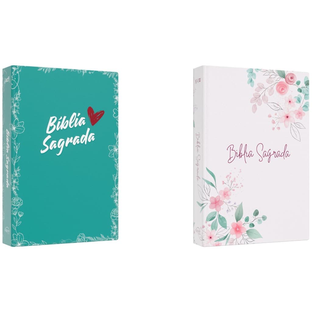 Kit Bíblia Sagrada ACF | Coração Vermelho + Bíblia Sagrada NVI | Jardim da Fé