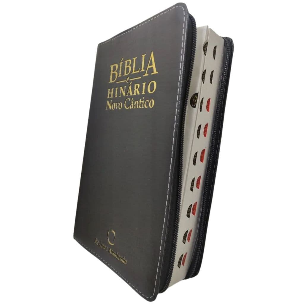 Bíblia Sagrada Com Hinário Novo Cântico Letra Normal Capa Preta Com Zíper tamanho 14x21 cm