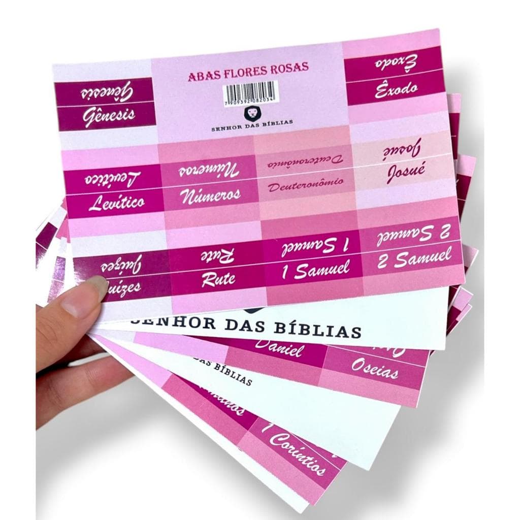 Cartela Abas Adesivas Para Bíblia Marcador Índice Para Bíblias Evangélicas Cristãs - Rosa Feminino