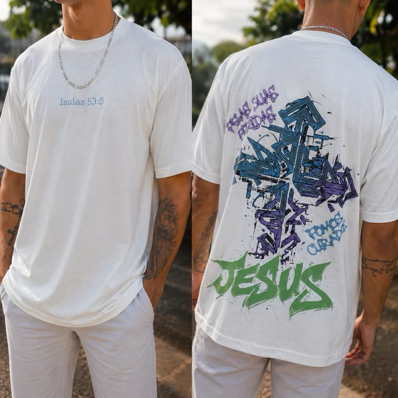 CAMISETA GOSPEL UNISSEX JESUS -OFF CAMISETA OVERSIZE GOSPEL