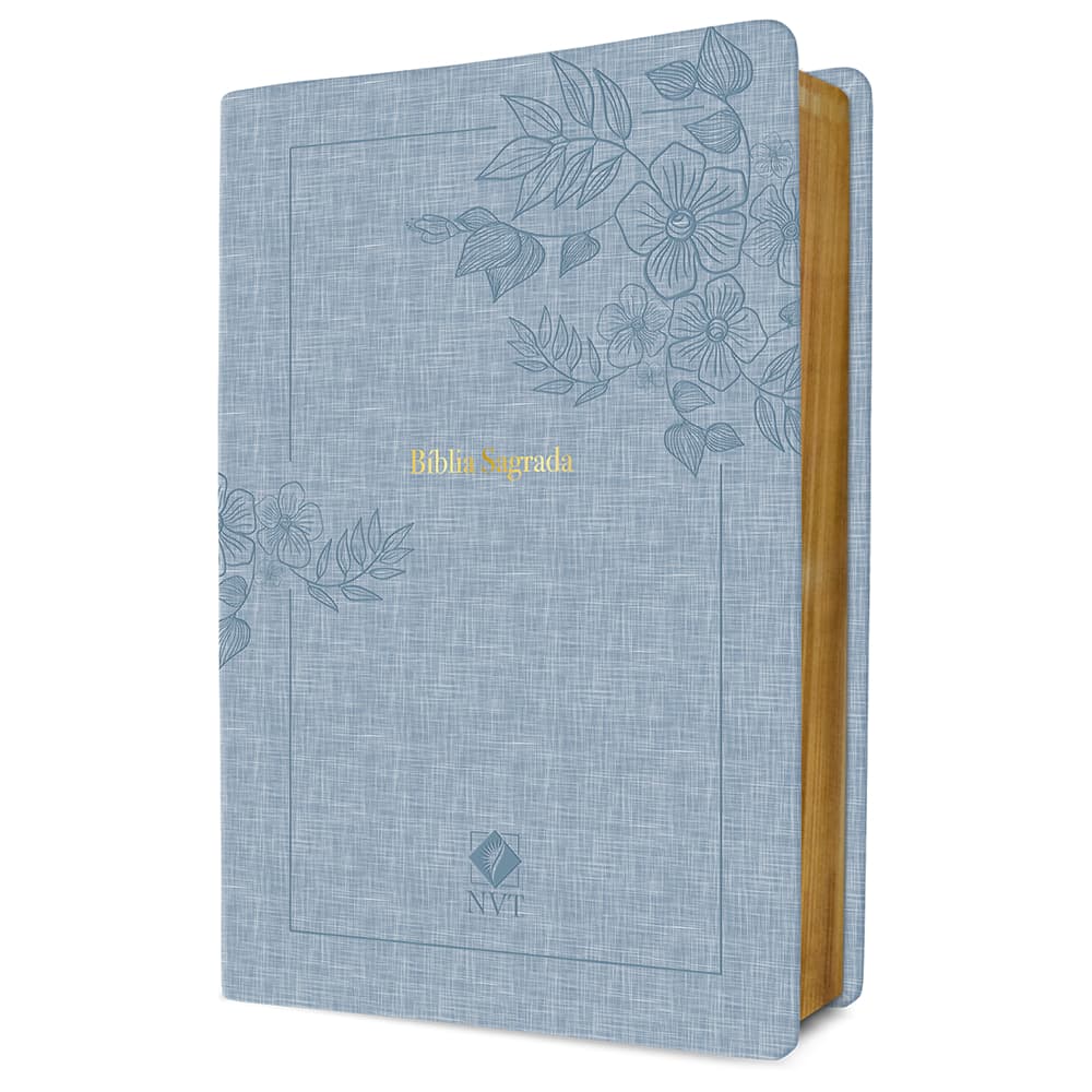 Bíblia Sagrada NVT | Capa Couro Luxo | Azul Feminina | Bíblia Premium | Nova Versão Transformadora