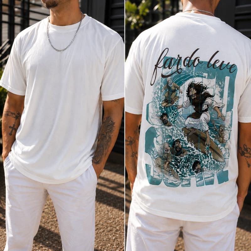 CAMISETA GOSPEL UNISSEX FARDO LEVE OFF-CAMISETA OVERSIZE GOSPEL STREET