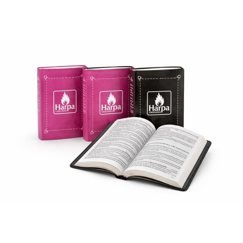 4 x Harpas Cristã Hinos E Corinhos harpa Mulher Virtuosa 2 x Rosa + 2 x Preta Original Harpa