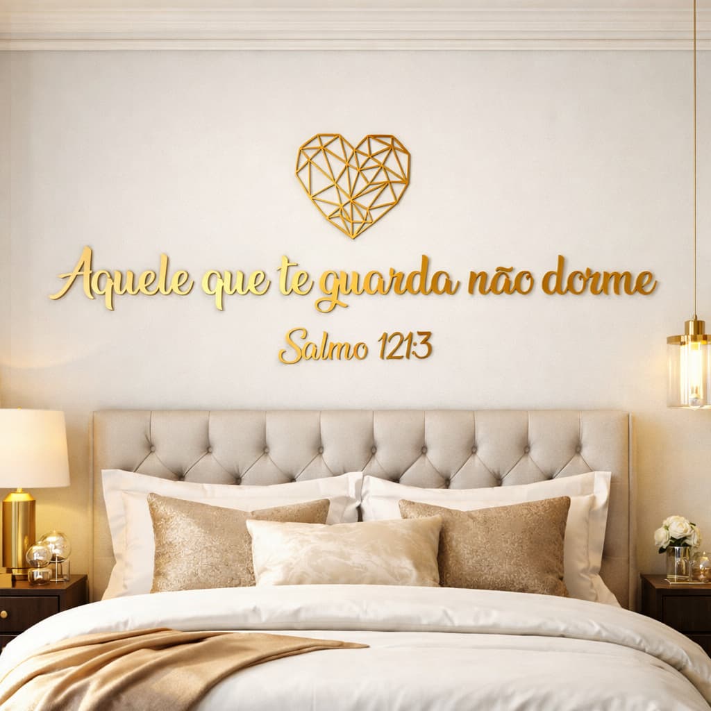 Quadro Decorativo Sala Escritorio Frase Parede Biblia "Aquele Que Te \Guarda Nao Dorme"