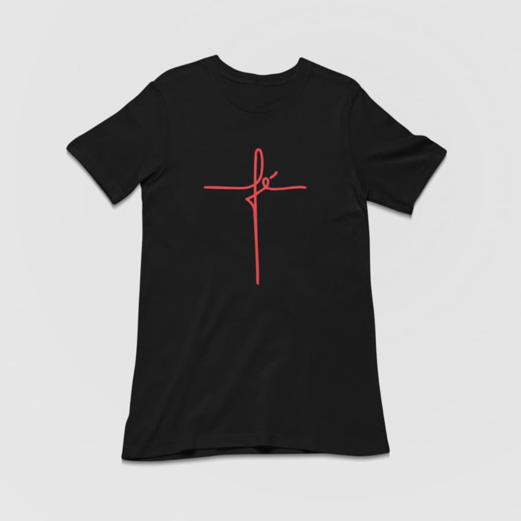 Camiseta Gospel Masculina Fé Algodão 100% Estampada Moda Evangélica Cristã Gospel Estampada Premium