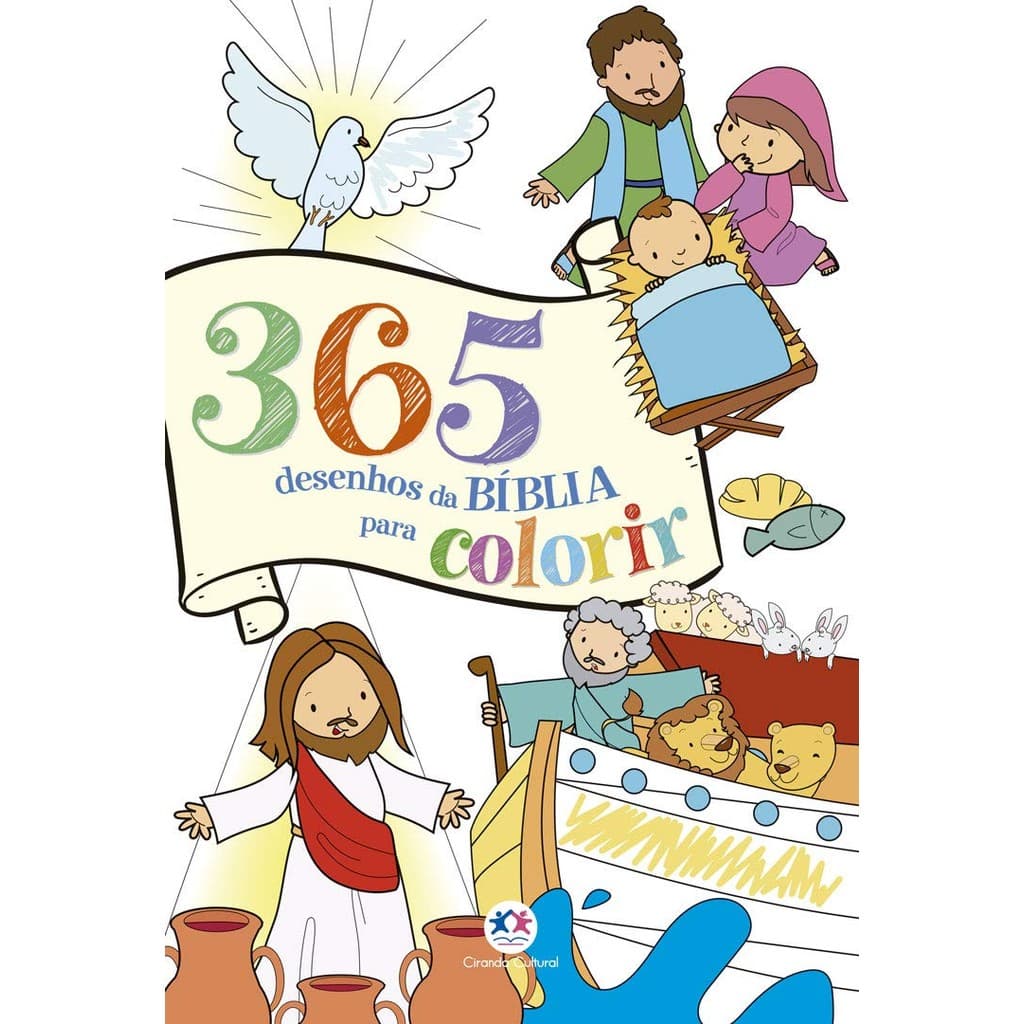 Kit Icom 3 Livros 365 Desenhos da Bíblia para colorir + 365 Atividades Bíblicas + Bíblia Infantil