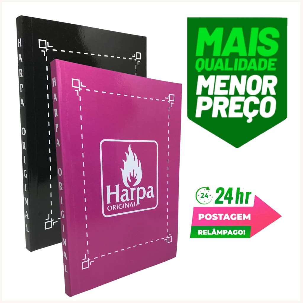 Kit 20 Harpas Cristã Hinos E Corinhos Harpa Original Gospel Igreja Rosa e Preta