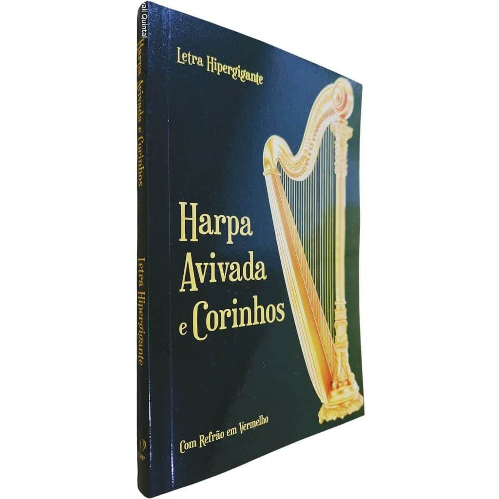Harpa Avivada e Corinhos Letra Hipergigante com Refrão em Vermelho Capa Brochura Modelo Harpa Dourada