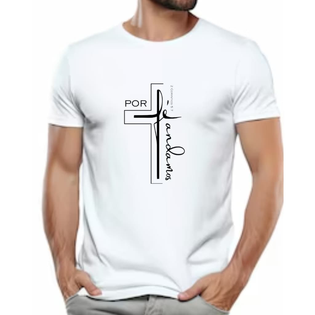 Camiseta POR FÉ ANDAMOS camisa católica blusa gospel moda gospel fé tshirte evangelica ENVIO RAPIDO