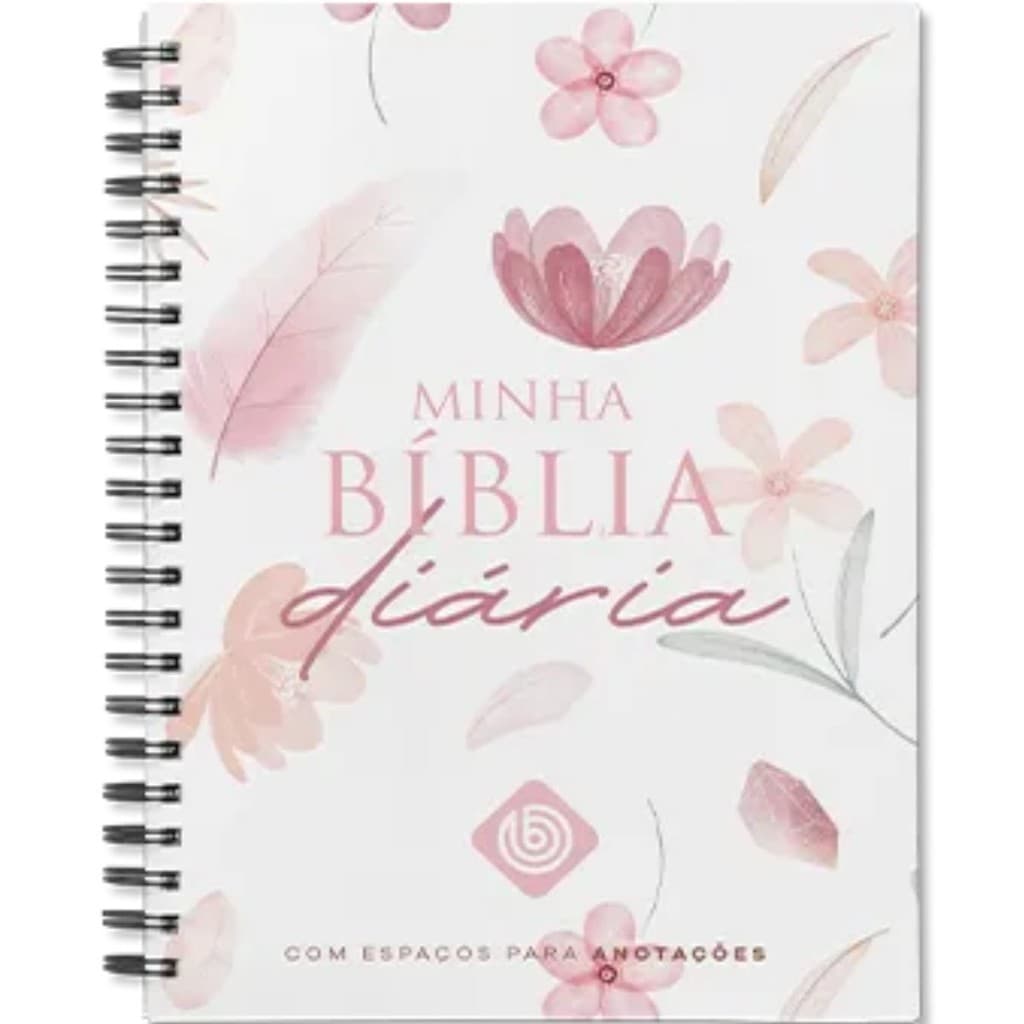 Bíblia Sagrada Anote | Minha Bíblia Diária | Espaço para Anotações | Espiral Capa Dura Branca Floral