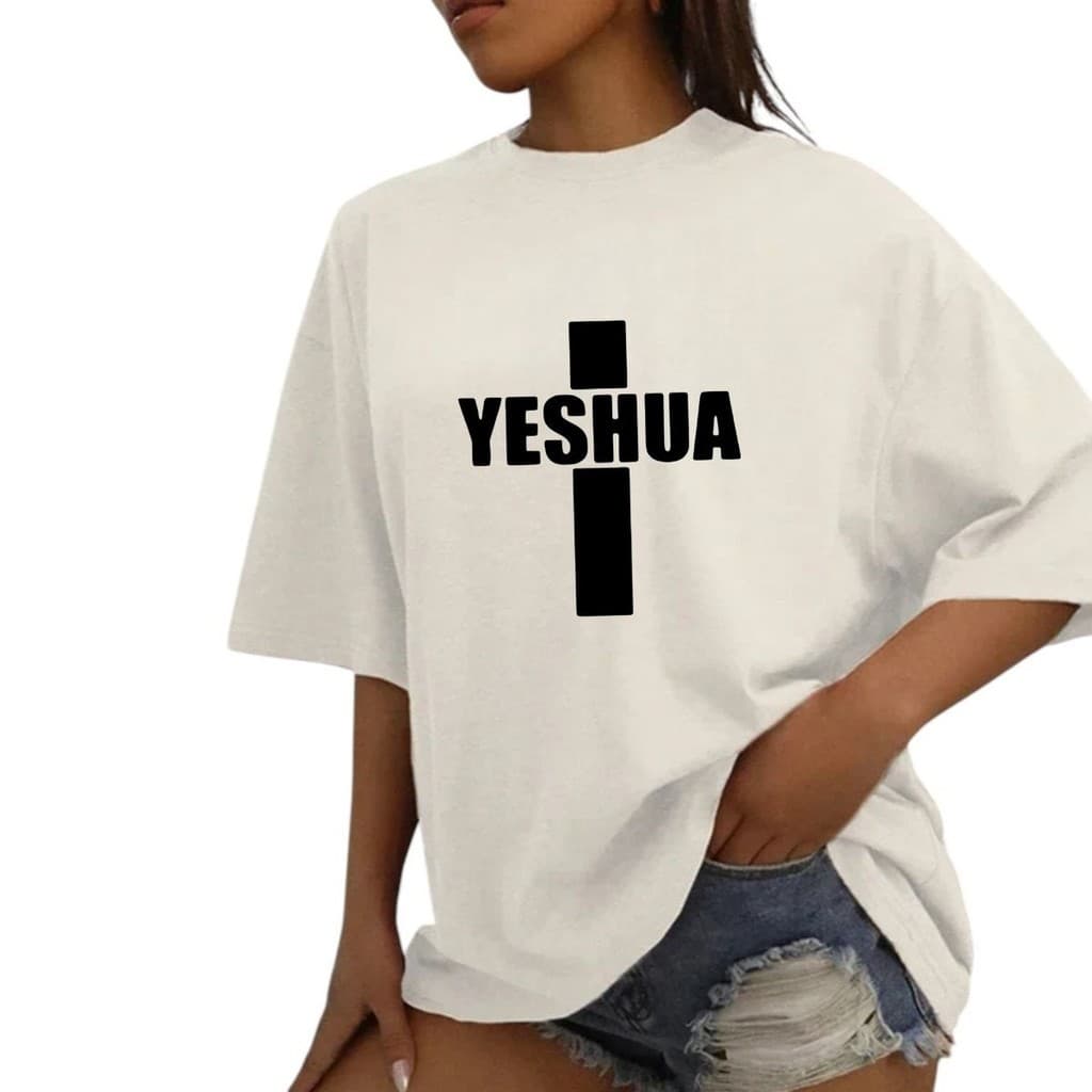 Camiseta feminina oversized Jesus Street Evangelica Camisa Gospel 100% Algodão Blusa Gospel