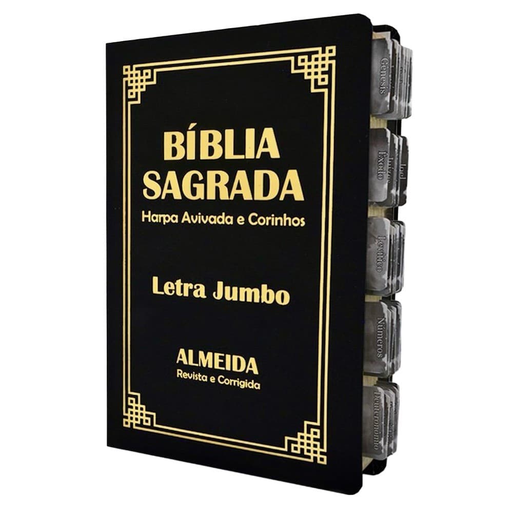 Bíblia Sagrada | Letra Jumbo com Harpa - Índice de Abas Adesivas - ARC - João Ferreira de Almeida - Harpa