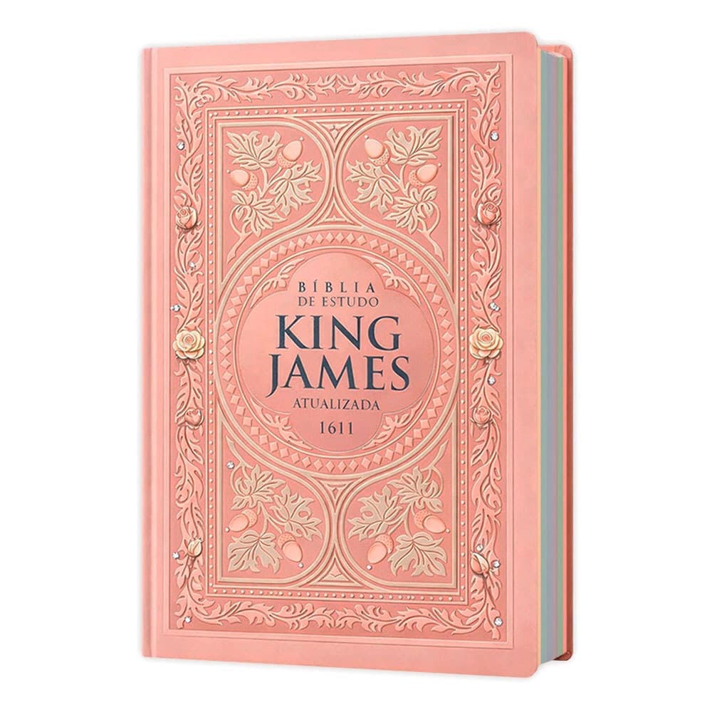 Bíblia Sagrada De Estudo King James 1611 - Vintage Rosê - Capa Dura - 31x21cm