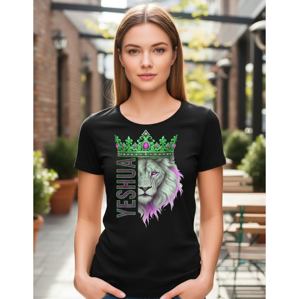 Camiseta Baby Look Feminina gospel Yeshua Leão Judá Gospel Algodão