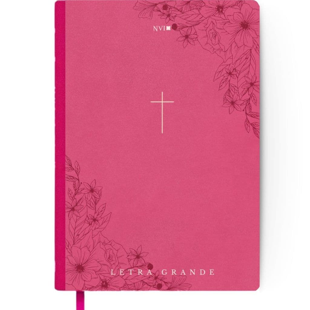 Bíblia Sagrada | Letra Grande | NVI | Capa Dura | Cruz Rosa