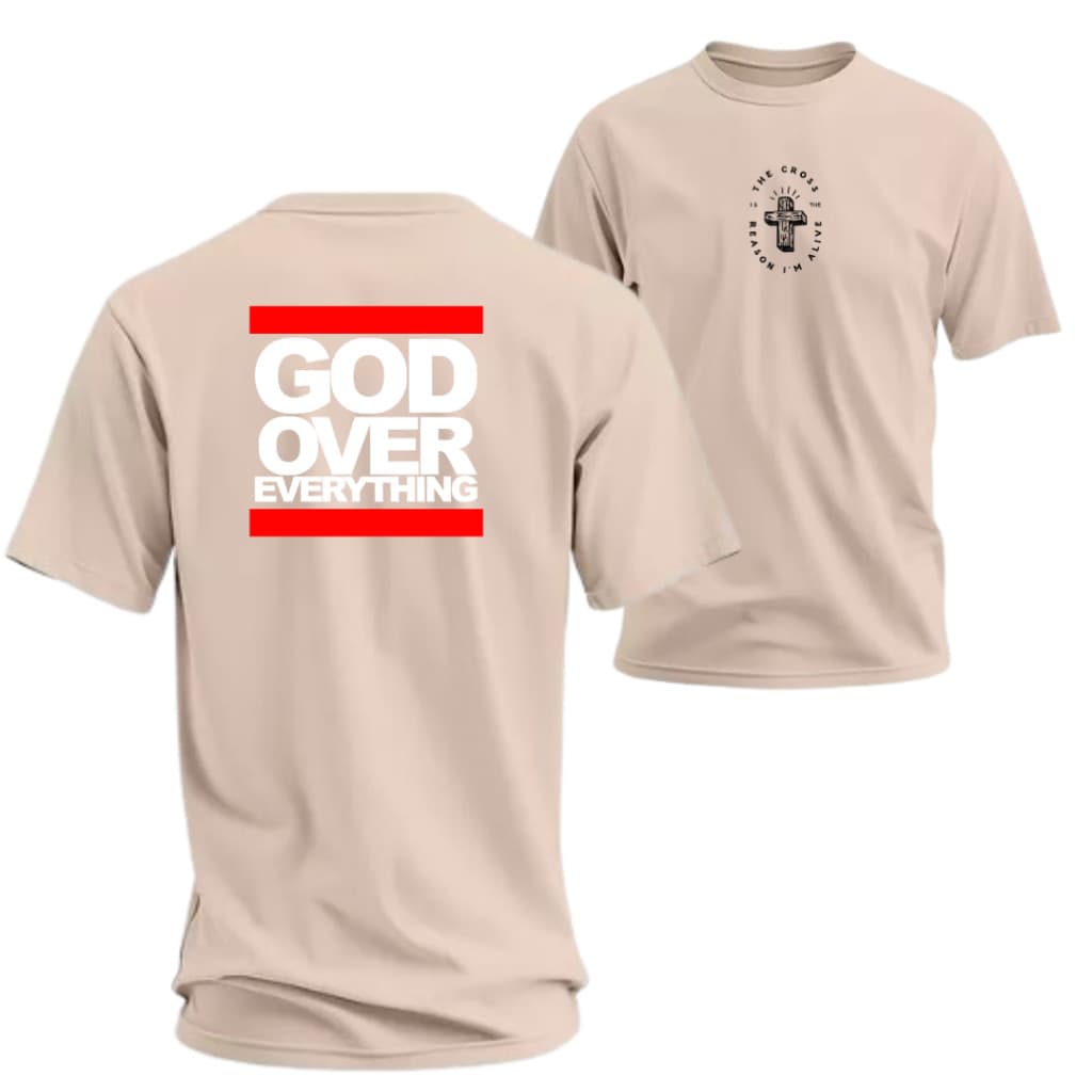 Camiseta Gospel God Over Everything T-Shirt Gospel 100% Algodão Moda Gringa