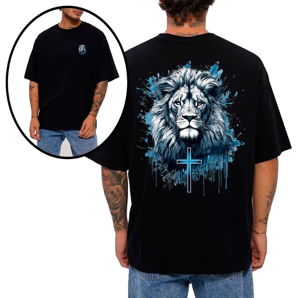 Camiseta T-shirt Moda Masculina e Feminina Estampa Gospel Jesus Salva Gospel Fé Malha Premium