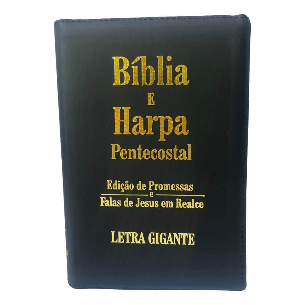 Bíblia Sagrada Letra Gigante Ziper Preta Falas de Jesus